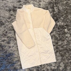 Athleta Cream Fleece and Quilted Jacket